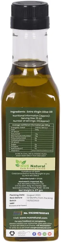 NUS NATURAL Extra Virgin Olive Oil- 100% Natural  Cold Extracted Perfect for Salad, Cooking Olive Oil Plastic Bottle  (500 ml)-thumb2