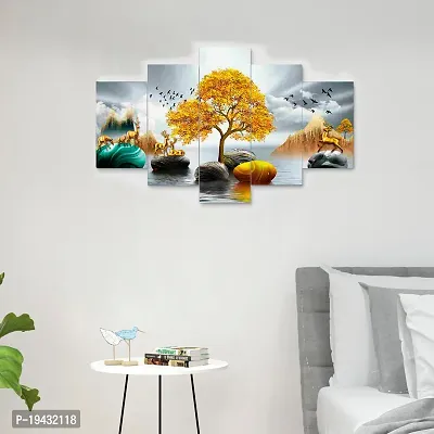 THE TRENDY Set of Five Framed Wall Painting for Home Decoration , Paintings for Living room , Bedroom , Big Size 3D Scenery ( 75 X 43 CM)-thumb5