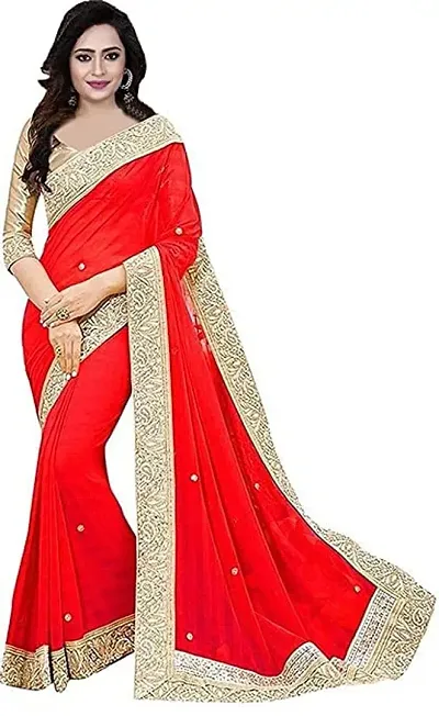 Must Have Polyester Saree with Blouse piece 