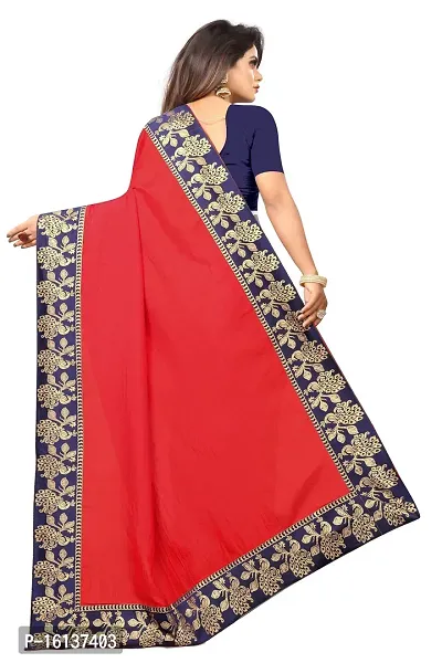 Vichitra Red Jacquard Lace Saree With Blouse Piece.-thumb2