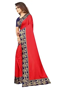 Vichitra Red Jacquard Lace Saree With Blouse Piece.-thumb3