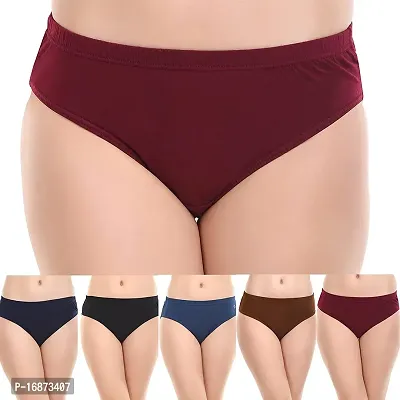 Buy HRBS Women's Girls Cotton Bikini Underwear, Innerwear Soft Stretch  Comfort Briefs Panties (Pack of 3) Random Color-Like Black-Maroon-Navy  Blue,Carrot,Red,Pink Online In India At Discounted Prices
