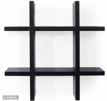 Wall Mounted Wooden Shelves / Criss Cross Design Wall Hanging Shelf / Engineered Wood Wall Shelves Design-thumb0