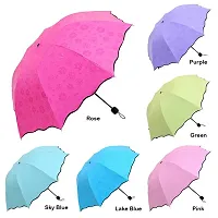 Modern Magic Umbrella Changing Secret Blossoms Occur with Water Magic Print 3 Fold Umbrella (1 Pc, Assorted Colour)-thumb1