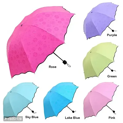 Modern Magic Umbrella Changing Secret Blossoms Occur with Water Magic Print 3 Fold Umbrella (1 Pc, Assorted Colour)-thumb2