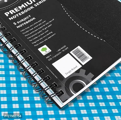 5 Subject Notebook | 70 gsm Paper | Single Ruled | Pages - 300 | Count - 1 | 14 x 21.6 CM | Spiral Binding | Perfect for School, Home  Office | Ideal for Profesionals  Students-thumb4