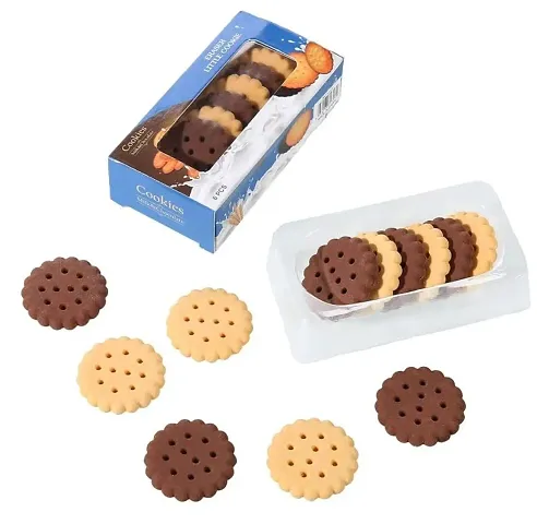 Erasers Set for Kids Educational Stationary Eraser Toys for Kids | Stationery Gift Item for Students (Biscuits Shaped Set of 6)