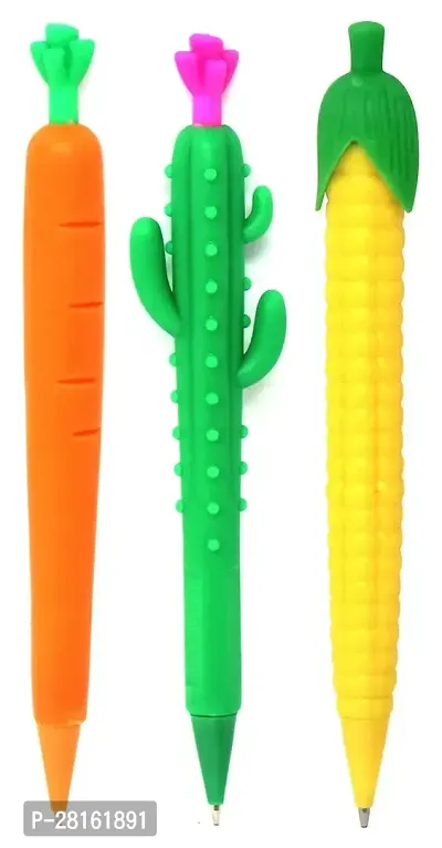 Crackles Vegetable Design Mechanical Lead Pencil Corn Carrot Cactus Pack Of 3