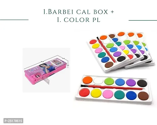 Stylish Calculator Barbei Pencil Box With 1 Color Plate -2