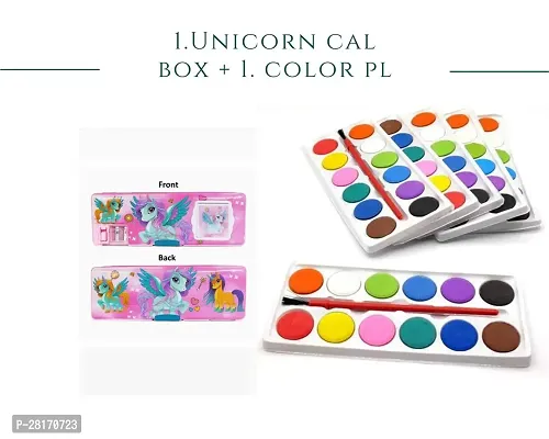 Beautiful Calculator Unicorn Pencil Box With 1 Color Plate -2