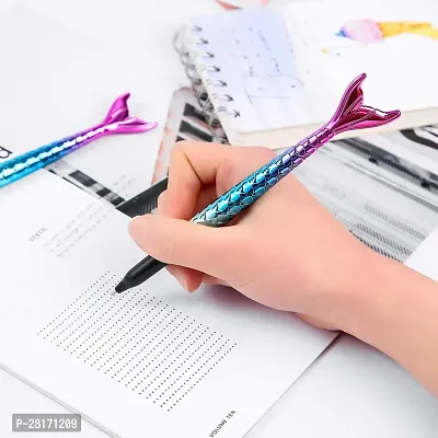 Combo Of 6 Pen include 1 Glitter Gel Pen + 1 Unicorn Gel Pen +1 Lipstick Gel Pen + 1 Unicorn Pencil + 1 Mermaid Pen + 1 (6 In 1 Fur Ball Pen) Beautiful Unicorn Theme Combo For Kids (Pack of 6)-thumb4