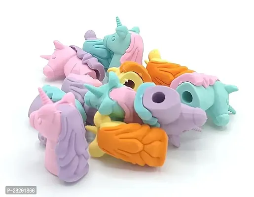 Pack of 6 Cute Unicorn Heat Shape Eraser-thumb2