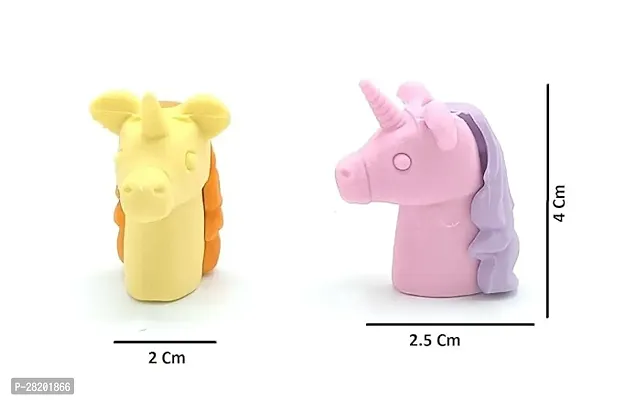 Pack of 6 Cute Unicorn Heat Shape Eraser-thumb3