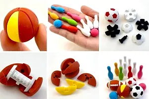 Sports Theme Dust-Free Rubber Eraser For Kids 16  Pieces-thumb2