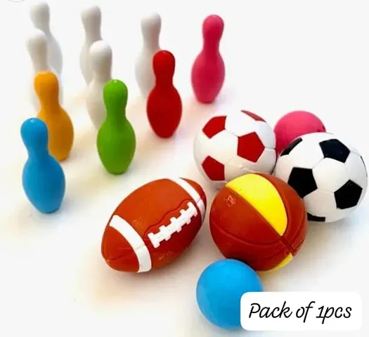 Sports Theme Dust-Free Rubber Eraser For Kids 16  Pieces