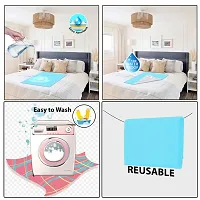 Combo of 2 Reusable Mat Extra Absorbent Dry Sheets/Bed Protector 100% Waterproof Cotton Material Skin Friendly Fabric Fast Urine Absorbent 100cm x 70 cm Medium Size Purple,Maroon Color-thumb3