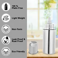 2 Piece Feeding Bottle Stainless Steel Baby Feeding Bottle for Kids Steel Feeding Bottle for Milk and Baby Drinks Zero Percent Plastic No Leakage 240 ml-thumb4