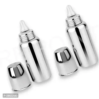 Pack of 2 Home's and Kitchen 240 ml Stainless Steel 304 Grade New Born Baby Feeding Bottle for Milk/Water Feeding-thumb0