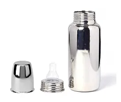 Pack of 1 Stainless Steel Baby Feeding Bottle for Kids Steel Feeding Bottle for Milk and Baby Drinks (Silver)-thumb3