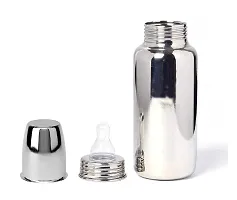 Pack of 1 Milk Feeding Bottle with Stainless-Steel  BPA-Free Anti-Corrosion Sipper Nipple Absolute Light Weight Leakage Proof Easy Clean Design ?240 ML Bottle-thumb4