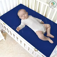 Sleeping Mattress Protector Child Infants Dry Bed Protector Baby Mats Waterproof Sheet for Born Bed Protector Soft Foam 0-12 Months Baby Small Size 70cm x 50 cm Combo of 2-thumb1