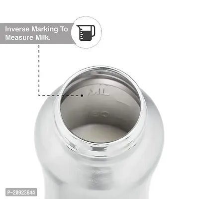 RB POINT Stainless Steel Feeding Bottle Joint Less 304 Grade No Joints BPA Free No Plastics New Born Baby/Toddlers/Infants for Drinks//Milk/Water (240 ml, ML Sign Marking)-thumb3