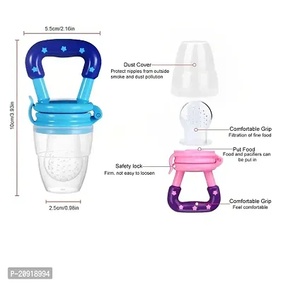 Stainless Steel Feeding Bottle, Food Feeder for Baby/Infants- Nipple-Food Grade Silicon Feeder BPA Free Pack 2-thumb5