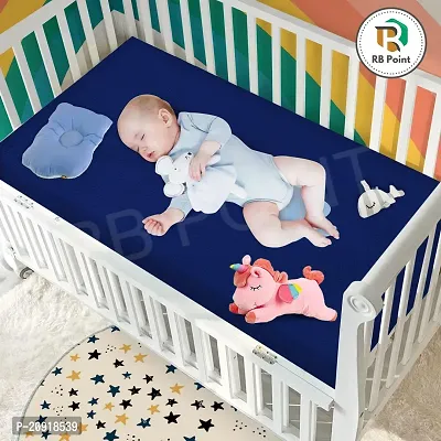 Dry Sheet is a Comfortable and Durable Baby Dry Sheet Made of 100% Leak-Proof Mattress Protector Navy Blue Color Medium Size 100x70cm-thumb4