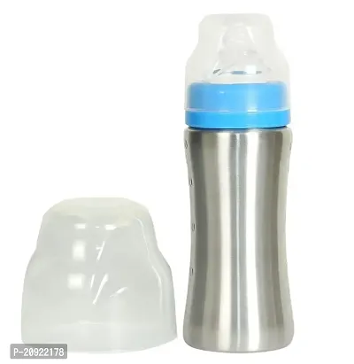 RB POINT Baby Baby Feeding Bottle in Stainless Steel rganic Kids High Grade Stainless Steel 2 in 1 Sipper and Feeding Bottle with Silicone Nipple for Babies-thumb0