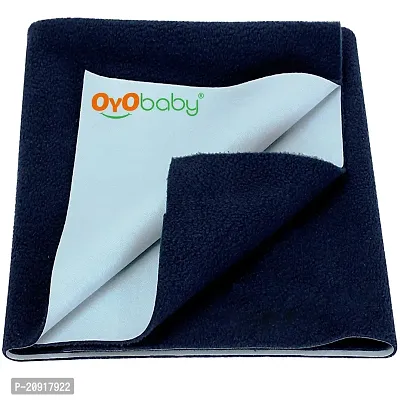 OYO BABY Waterproof Quick Dry Sheet for Baby| Bed Pad | Baby Bed Protector Sheet for Toddler Children (Small (50cm x 70cm), Dark Blue)-thumb0