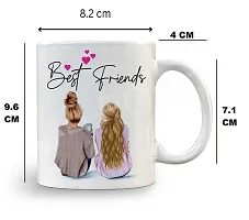 RB POINT Best Friend Written Printed Inner Ceramic Coffee Mug with Coaster- Gift for Friends | Daughter | Birthday | Sister | Kids | Mothers Day | Valentine Day | Funky | Set of 1-thumb2