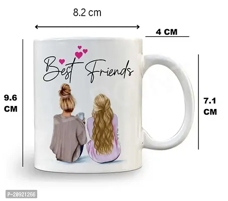 RB POINT Best Friend Written Printed Inner Ceramic Coffee Mug with Coaster- Gift for Friends | Daughter | Birthday | Sister | Kids | Mothers Day | Valentine Day | Funky | Set of 1-thumb3