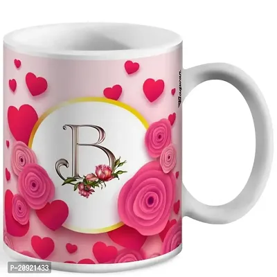 RB POINT B Letter Printed Ceramic Drinking Tea Coffee Mug, Motivational Mugs with Quotes for Home  Office, Cute Coffee Cup-Mug