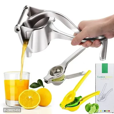 Premium Stainless Steel Handheld Citrus Juicer - Manual Lemon Squeezer and Orange Juice Extractor with Ergonomic Handle, Seed and Pulp Filter, and Juice Container for Home and Professional Use-thumb2