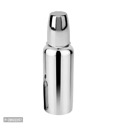 Pack of 1 Stainless Steel Baby Feeding Bottle for Kids Steel Feeding Bottle for Milk and Baby Drinks (Silver)-thumb0