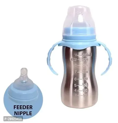 RB POINT Neck New Born Baby Feeding Bottle Made with High Grade Stainless Steel | Rust Free Feeding Bottle with Nipple | Leak Proof Baby Bottle 250 ml 1 pcs-thumb2