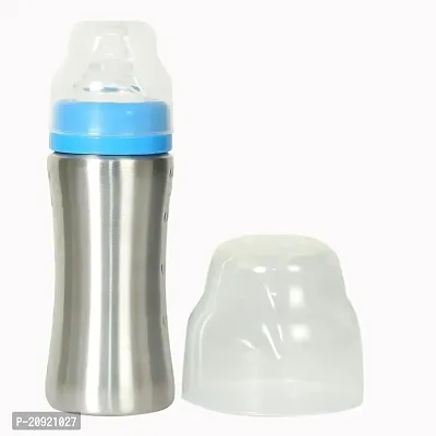 RB POINT Baby Squeeze Silicone Feeding Bottle for Baby Feeding Milk/Juice/Water Pack of 1 (250 ml)-thumb0
