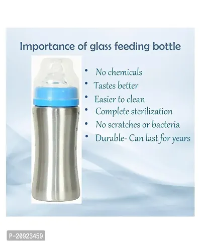 RB POINT Neck New Born Baby Feeding Bottle Made with High Grade Stainless Steel | Rust Free Feeding Bottle with Nipple | Leak Proof Baby Bottle 250 ml 1 pcs-thumb4