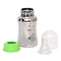 RB POINT Stainless Steel Baby Feeding Bottle for Kids Steel Feeding Bottle for Milk and Baby Drinks Zero Percent Plastic No Leakage (140 ML)-thumb2