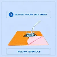 Combo of 2 Reusable Mat Extra Absorbent Dry Sheets/Bed Protector 100% Waterproof Cotton Material Skin Friendly Fabric Fast Urine Absorbent 100cm x 70 cm Medium Size Purple,Maroon Color-thumb1