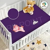 Sleeping Mattress Protector Bed Protector 100% Waterproof Cotton Material Skin Friendly Fabric Fast Urine Absorbent 70cm x 50 cm Purple Color for New Born Babies (Pack of 2)-thumb2