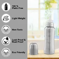 Stainless Steel Baby Feeding Bottle for Kids/Steel Feeding Bottle for Milk and Baby Drinks Zero Percent Plastic No Leakage with Internal ML Marking| (Pack of 1, 240 ML with Nipples)-thumb4