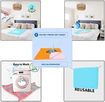 Combo Pack of 2 Sleeping Mattress Protector Crib Mattress Water Proof Bed Dry Sheets for Kids Baby Bed Protectors Mattress Protectors for New Born Children Bed Sheet Small Size 70cm x 50 cm-thumb4