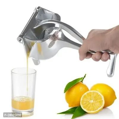 Premium Stainless Steel Handheld Citrus Juicer - Manual Lemon Squeezer and Orange Juice Extractor with Ergonomic Handle, Seed and Pulp Filter, and Juice Container for Home and Professional Use-thumb0
