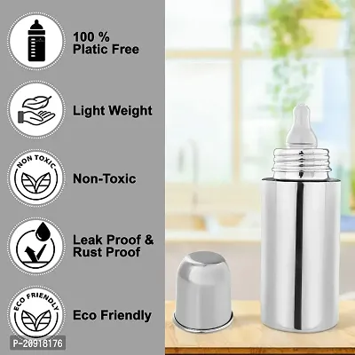 RB POINT Stainless Steel Feeding Bottle Water Bottle Thermos, Double Wall Vacuum Intelligent for New Born Babies Milk Bottle-thumb4