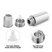 Pack of 1 Stainless Steel Feeding Bottle Joint Less 304 Grade No Joints BPA Free No Plastics New Born Baby/Toddlers/Infants for Drinks//Milk/Water-thumb1