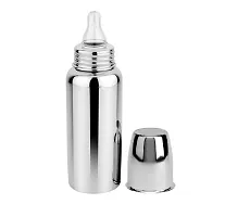 Pack of 1 Anti-Corrosion Home's and Kitchen 240 ml Stainless Steel 304 Grade New Born Baby Feeding Bottle for Milk/Water Feeding-thumb1