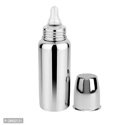 Pack of 1 Anti-Corrosion Home's and Kitchen 240 ml Stainless Steel 304 Grade New Born Baby Feeding Bottle for Milk/Water Feeding-thumb2