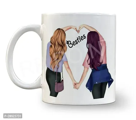 RB POINT Besties-Best Friend Printed Coffee Tea Milk Mug 325 ml Quote | Gift for Friends | Daughter | Birthday | Friends | Sister | Kids | Mothers Day | Valentine Day | Funky | Set of 1 Mug