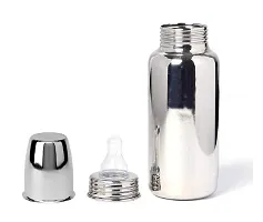 RB POINT Pack of 2 Stainless Steel Baby Feeding Bottle for Kids/Steel Feeding Bottle for Milk and Baby Drinks Zero Percent Plastic No Leakage (240 ML Bottle)-thumb1